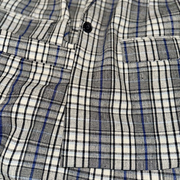 Plaid Women's Skirt - Blue and White - Picture 6 of 6